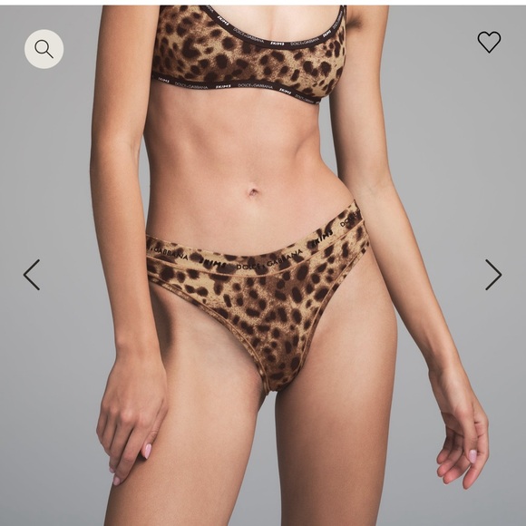 SOLD 🐆 NWT Dolce&Gabbana X SKIMS Cotton Jersey Cheeky Tanga Size M🐆 - Picture 1 of 9